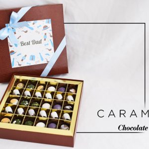 Kahverengi Deri Oluklu Kutu El Yapımı Çikolata