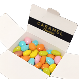 Standart Küp Kutu Çikolatalı Badem Şekeri - Orta Boy - 200gr